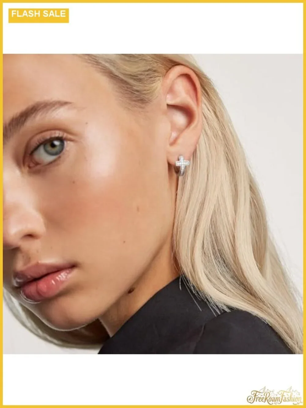 14K Gold Plated Huggie Hoop Earrings for Women Cubic Zirconia Hypoallergenic